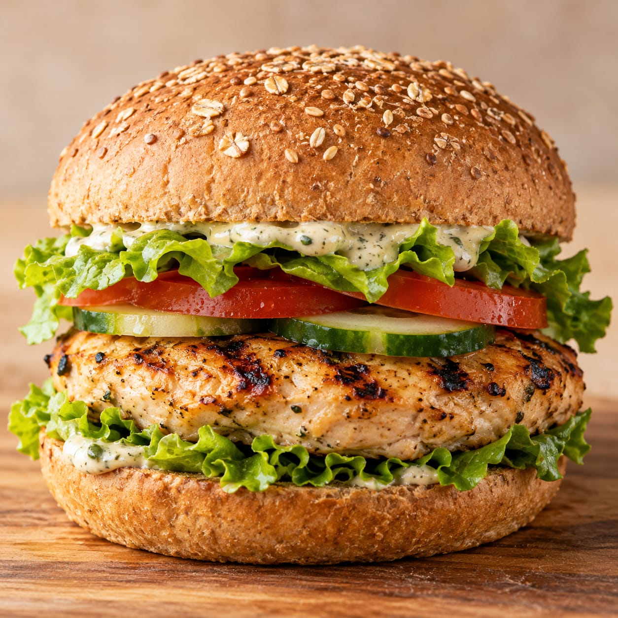 Healthy chicken burger